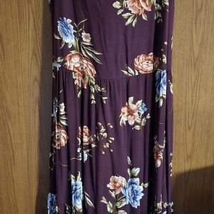 Xhilaration Purple Floral Dress Midi